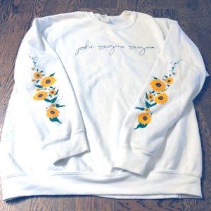 Phi Sig White Sunflower Crewneck